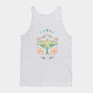 Fairycore Floral Butterfly Moth Moon Phases Tank Top